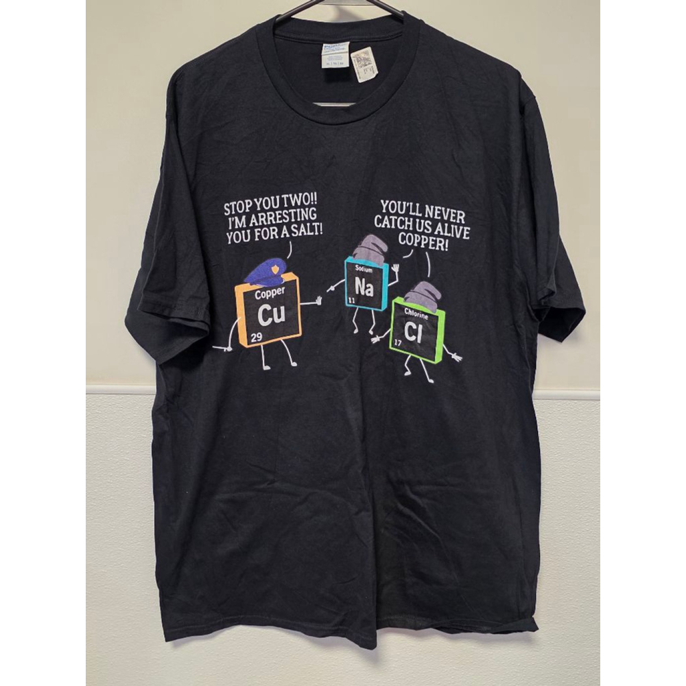Men's Port & Company Black‎ XL Chemistry Pun Multi-color Graphic Tee